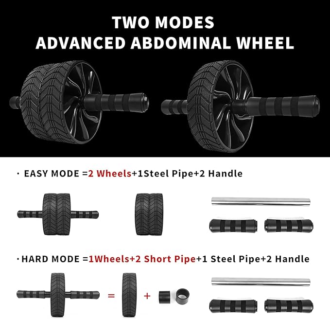 Ab Roller Wheel - AGREJO Ab Workout Equipment for Abdominal & Core Strength Training, Home Gym Fitness Equipment, Exercise Wheel for Men Women