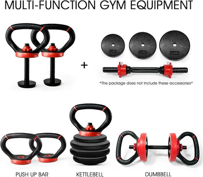 Yes4All Adjustable Kettlebell Handle for Weight Plates, Dumbbell Converter for Strength Training Kettlebells, Home Gym