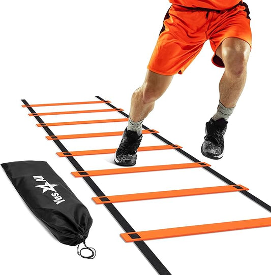 Yes4All 8, 12, 20 Rungs Agility Ladder - Speed Training Equipment for All Ages & Levels with Carrying Bag - Speed Ladder