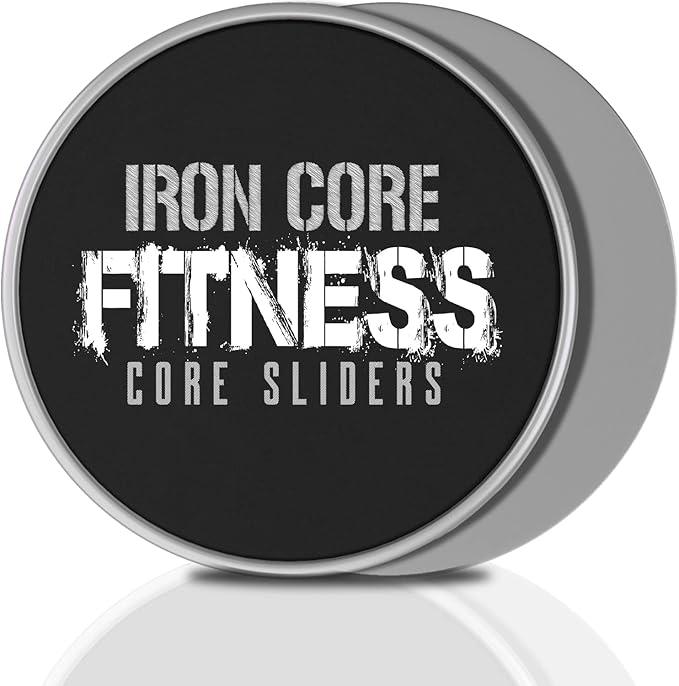 Iron Core Fitness 2 x Dual Sided Gliding Discs Core Sliders Ultimate Core Ab Fitness Trainer. Gym, Home Abdominal & Total Body Workout Equipment for use on All Surfaces.