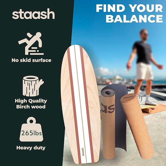 STAASH® Balance board trainer - incl. full accessories - Mate + FREE Videos Training Program