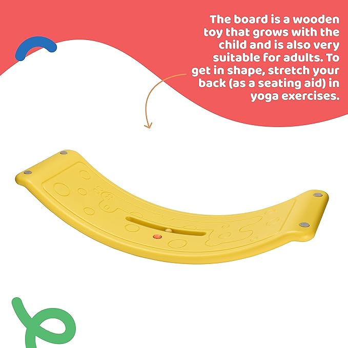 Dazmers Balance Board - Wobbler Balancing Board for Kids - Balance Board Toddler Wood - Rocker Wood Practice Balance - Trainer Board Toy for Toddler and Teens - Physical Exercise for All Ages