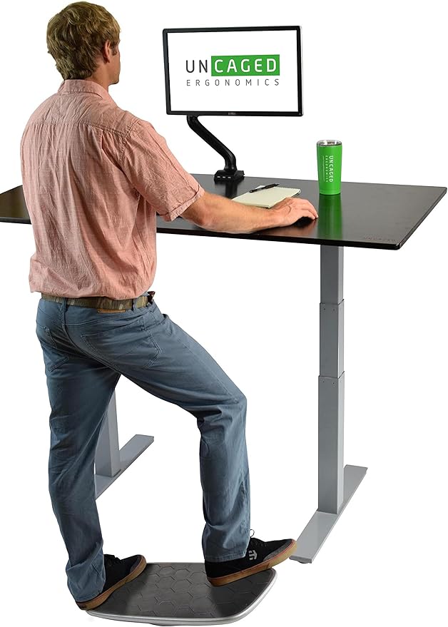 BASE Standing Desk Balance Board – Office Wobble Board with Anti-Fatigue Mat gentle balance board standing desk mat balancing board rocker board accessories exercise equipment Improve Posture & Focus