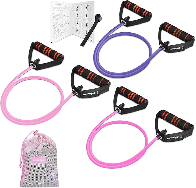 Resistance Exercise Bands Set with Handles Workout Bands for Physical Therapy, Strength Training for Working Out- Door Anchor and Workout Guide.