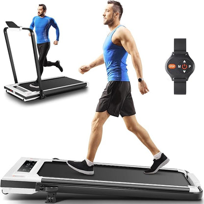 ANCHEER Treadmills with Incline, Under Desk Treadmill/2s Folding Treadmill/Max Treadmill 300 lb Capacity-Walking Pad/Compact Electric Treadmill for Home/Gym/Office with LED Touch Screen/Remote Watch