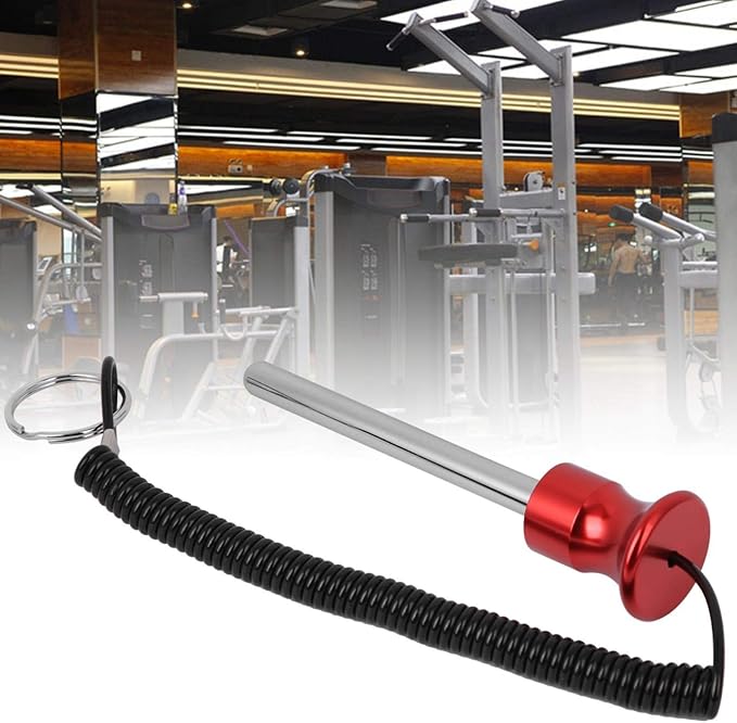 Demeras Magnetic Weight Stack Pin with Pull Rope Strength Training Equipment Accessories for Fitness Lovers (Red)