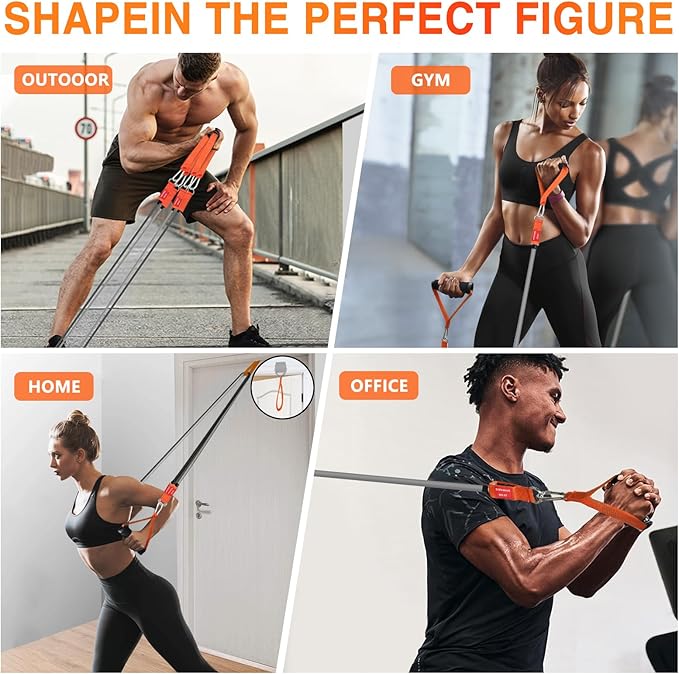 Resistance Bands, Exercise Bands with Handles, Door Anchor and Ankle Straps, 150/240/300/360LBS Workout Bands for Working Out Strength Training, Physical Therapy, Shape Body, Yoga, Home Gym