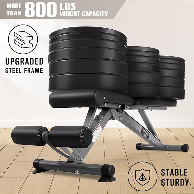 RitFit Adjustable/Foldable Utility Weight Bench for Home Gym, Weightlifting and Strength Training - Bonus Workout Poster with 35 Total Body Exercises…