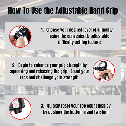 2 PC Hand Grip Strengthener - Adjustable Hand Exerciser and Finger Stretcher - Grip Strength Trainer for Muscle Building, Hand Therapy and Recovery - Forearm Exerciser - Hand Exercisers for Therapy