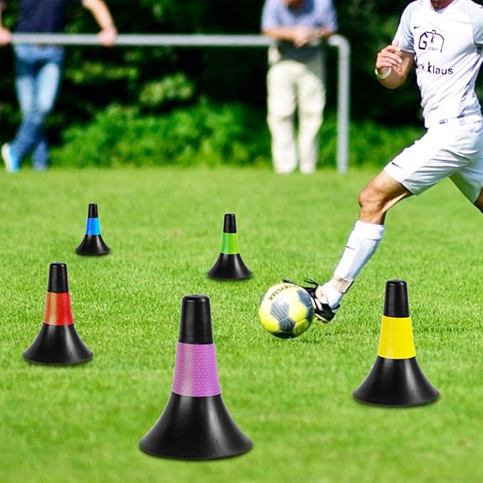 ZEAYEA 8 Pcs Agility Training Sport Cone, 9 Inches Marker Cones with Carry Bag, Basketball Training Cones for Soccer Football Basketball Speed Grab Drills and Training