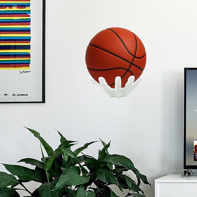 Hand Shaped Basketball Holder Wall Mount Gifts Basketball Room Decor Accessories Art Ball Decor Stand for Basketball, Football, Soccer, Volleyball