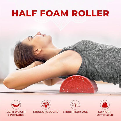 Yes4All High Density Half Round Foam Roller Support Pain Relieved, Physical Therapy, Back, Leg and Muscle Restoration, 12", 18", 24", 36"