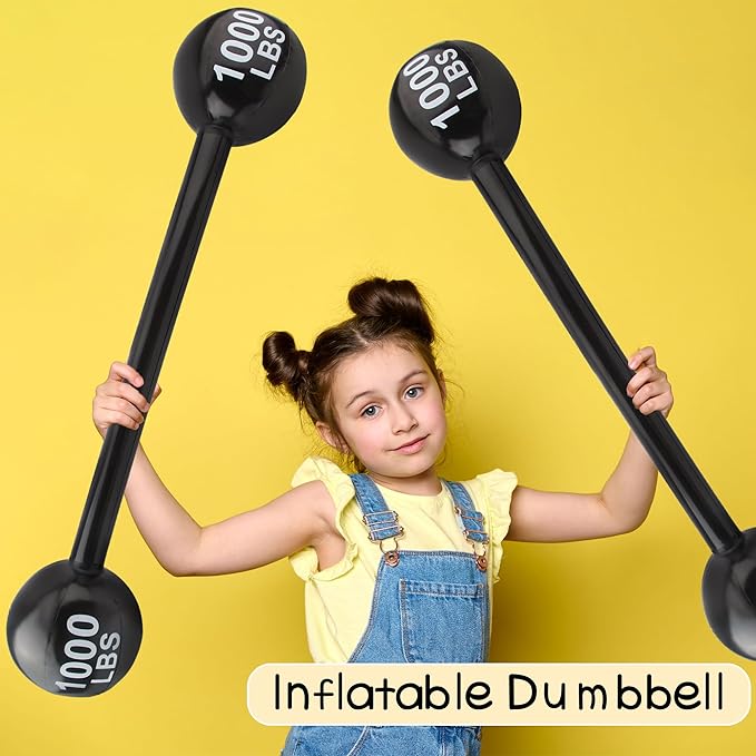 3 Pack Inflatable Dumbbell Inflatable Barbell Giant Inflatable Dumbbell Prop Fake Weights Cosplay Props Party Decoration Photo Props Accessory