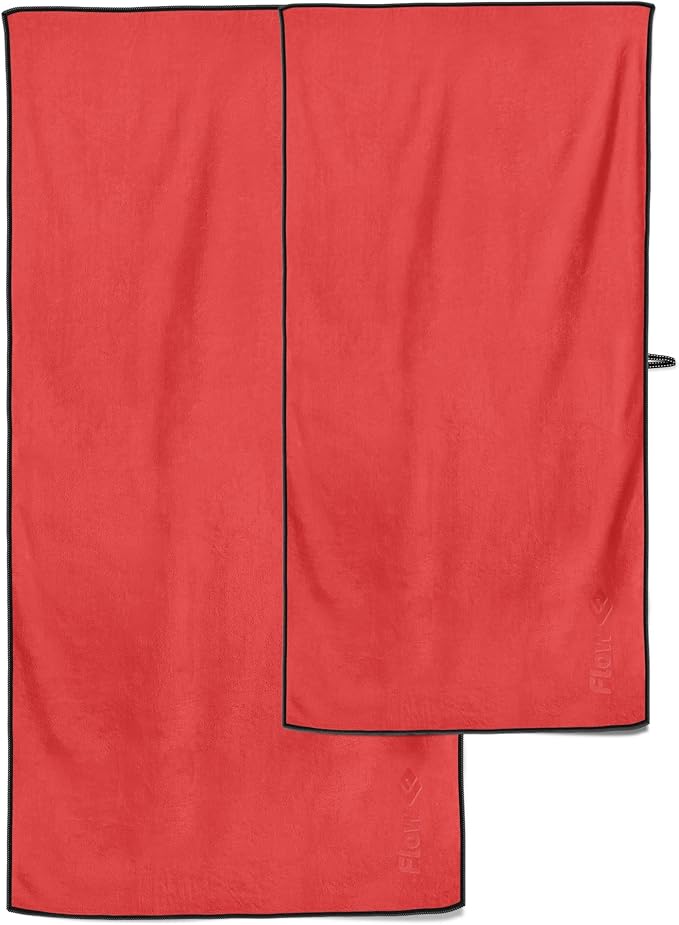 Flow Hydro Sport Towel - Microfiber Quick Dry Swimming Towels for Swim, Pool, Triathlon, and Other Water Sports in Medium, Large, Extra Large, and Hooded Sizes (Watermelon, Medium (48" x 24"))