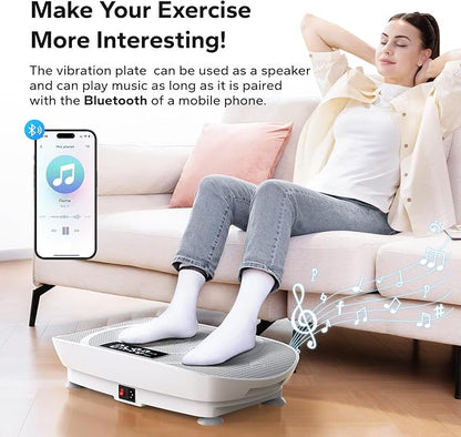 MERACH Vibration Plate Exercise Machine,Whole Body Workout Power Vibrate Fitness Platform Vibration Plate for Lymphatic Drainage,Motor Speed Control , Weight Loss & Shaping