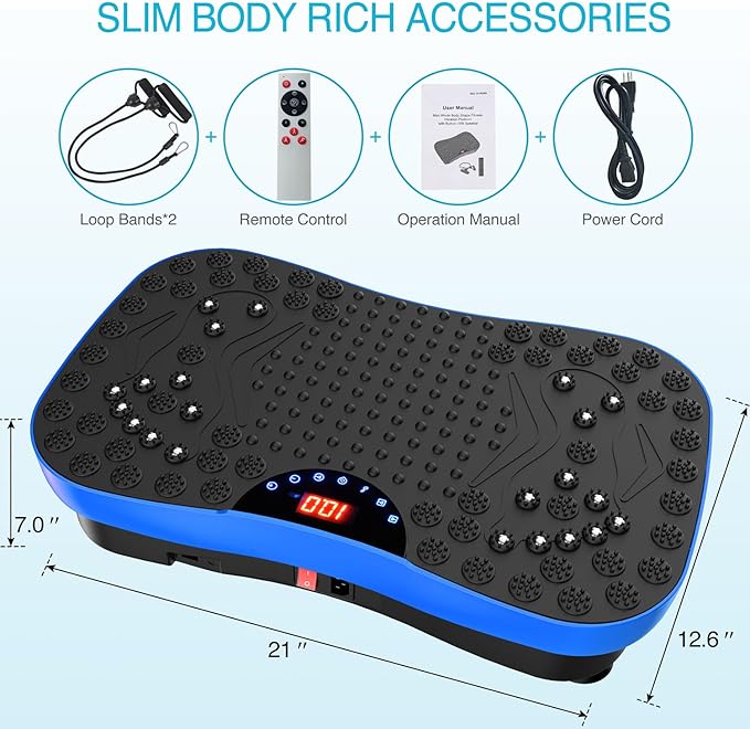 Vibration Plate Exercise Machine Whole Body Workout Vibrate Fitness Platform Lymphatic Drainage Machine for Weight Loss Shaping Toning Wellness Home Gyms Workout for Women Men