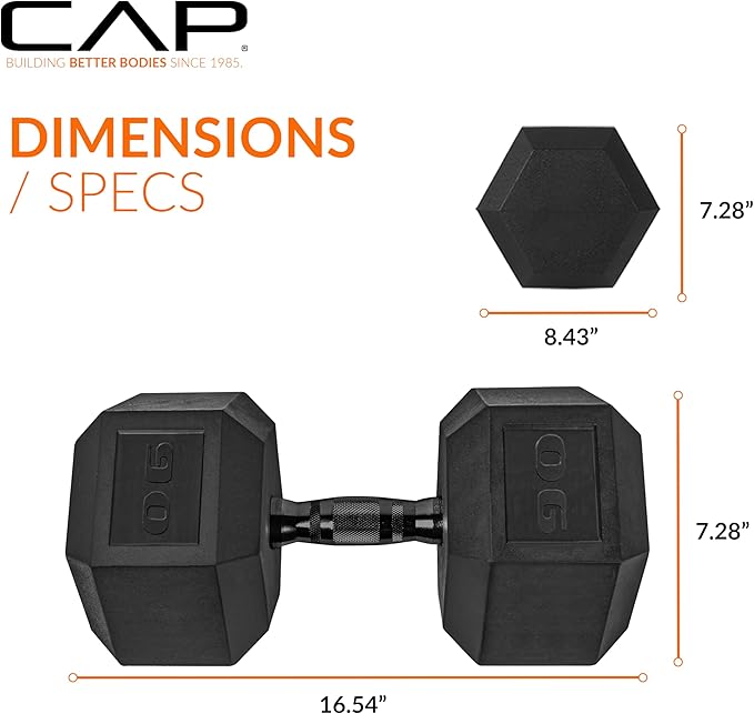 CAP Barbell Coated Hex Dumbbell Weight