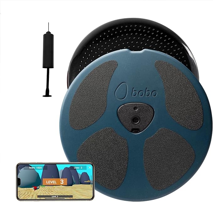 BoBo Core Trainer Balance Board, Whole Family Fitness Device With Free Connected Game & Exercises App. Professional 15" Wood Board With Built-in Bluetooth Motion Sensor. For Kids, Adults & Athletes.