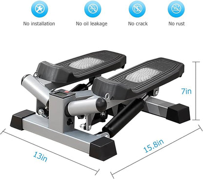 Stair Steppers for Exercise, Steppers for Exercise at Home, Hydraulic Mini Fitness Stepper with ResistancBands, 330lbs Weight Capacity，Stepper for Total Body Workouts.