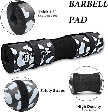 J Bryant Barbell Pad Set with 2 Ankle Straps for Cable Machines Hip Resistance Band Weight Lifting Straps Thick Cushion Hip-Thrusts Pad with Carry Bag for Squats Bench Press Workout