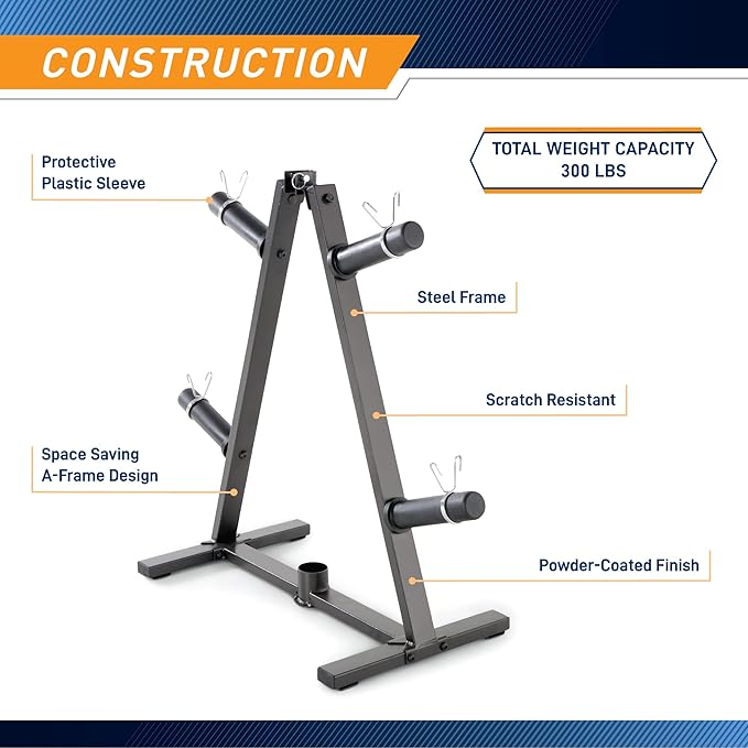 Marcy Olympic Weight Plate Tree for 2-Inch Plates Weight Storage Rack