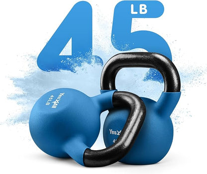 Yes4All Neoprene Coated/Adjustable Kettlebell & Kettlebell Sets - Hand Weights for Home Gym & Dumbbell Weight Set training