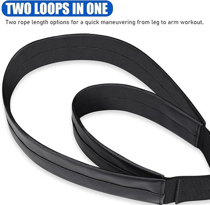 TOBWOLF 2PCS Pilates Straps, Pilates Double Loop Straps for Reformer, Fitness D-Ring Straps Double Loops Padded, Pilates Equipment D-Ring Exercise Straps Yoga Exercise Accessories for Home Gym Workout