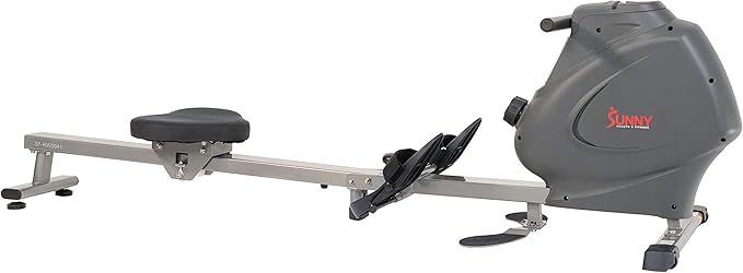 Sunny Health & Fitness Multi-Function Premium Magnetic Rowing Machine, Bicep Curls, Upward Rows, Seated Rows, Foldable Slide Rails, Digital Monitor and Optional Bluetooth with Exclusive SunnyFit App