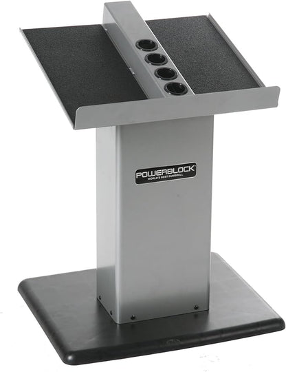 POWERBLOCK Large Column Stand, Dumbbell Rack & Weight Rack,Silver/black