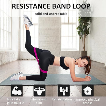 Resistance Band Loops, Workout Bands for Men & Women, Exercise Bands for Physical Therapy, Rubber Resistance Bands Set of 5, Elastic Bands for Home Fitness, Yoga, Gym Training