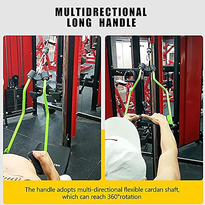 KORIKAHM Home Gym Fitness Spreader Bar, Multi-Grip Wide Lat Pull Down Bar, Neutral Grip Handle, Lat Pulldown Attachments Long Bar for Cable Pulley System Machine, T-bar Row Landmine Attachment