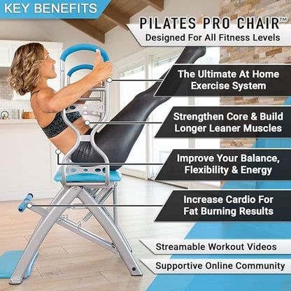 Life's A Beach Pilates PRO Chair Max with Sculpting Handles + Shape Transform & Reform + Total Gym Home Workout + Exercise Equipment + Adjustable Resistance Levels