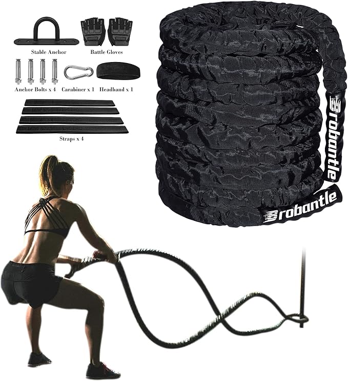 Battle Rope Battle Ropes for Exercise Workout Rope Exercise Rope Battle Ropes for Home Gym Heavy Ropes for Exercise Training Ropes for Working Out Weighted Workout Rope Exercise Workout Equipment