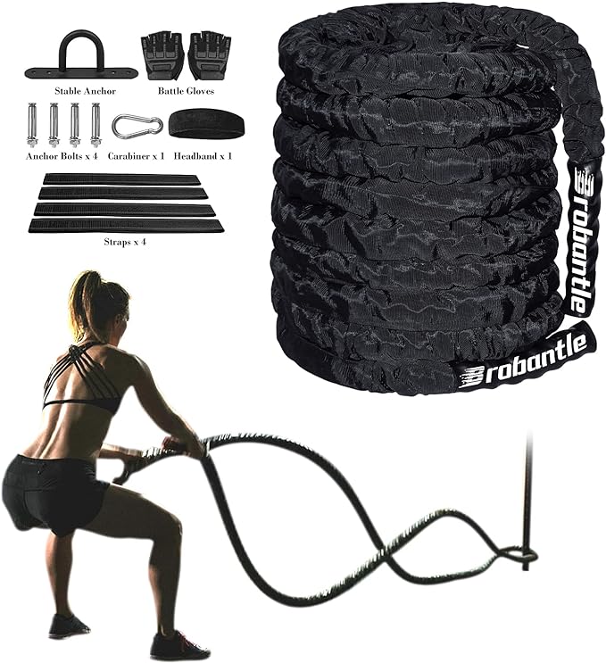 Battle Rope Battle Ropes for Exercise Workout Rope Exercise Rope Battle Ropes for Home Gym Heavy Ropes for Exercise Training Ropes for Working Out Weighted Workout Rope Exercise Workout Equipment