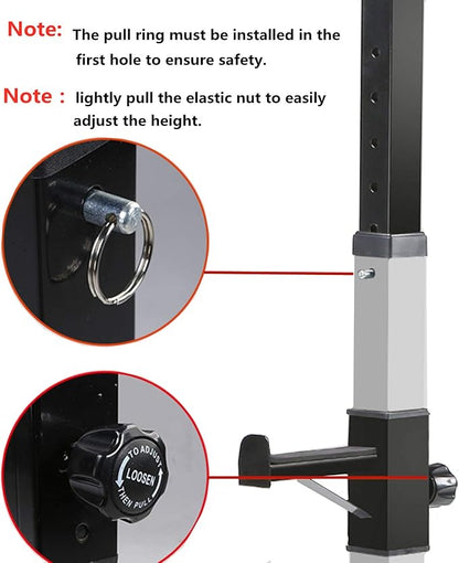 Barbell Rack Stand - Multifunctional Adjustable Squat Rack, Heavy-Duty Dumbbell Rack，Strength Training Dip Station, Home Gym Equipment Max Load 550lbs