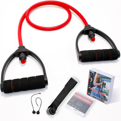 Resistance Exercise Band with Handles, Exercise Bands with Handles, Workout Bands Resistance for Men or Women, Arm Bands for Workout-Door Anchor and Starter Guide Included