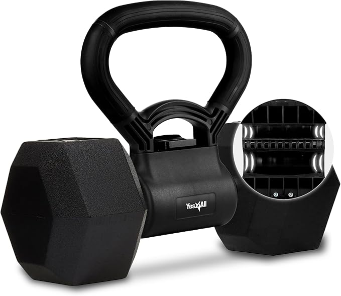 Yes4All Kettlebells Grip, Dumbbell Grip Handle, Convert Dumbbells into Kettlebell for Home Gym, Kettlebell for Weights Plate