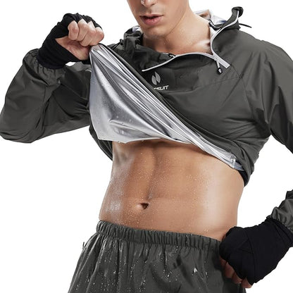 HOTSUIT Sauna Suit for Men Sweat Sauna Jacket Pant Gym Workout Sweat Suits