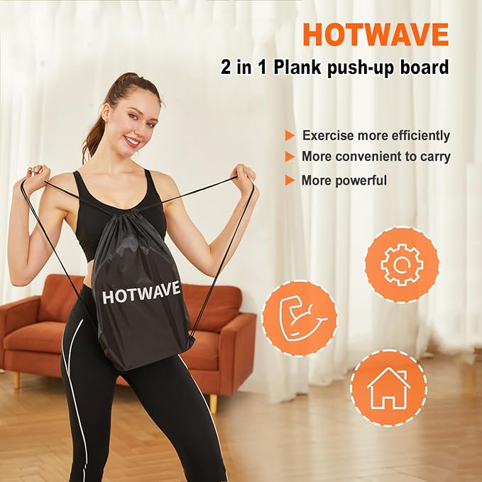 HOTWAVE Portable Workout Equipment with 20 Gym Accessories.Push Up Board &Plank,Resistance Band with Ab Roller Wheel,Exercise at Home For Men and Women