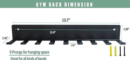 Multi-Purpose Storage Rack Resistance Bands Rack Gym Storage Rack Fitness Bands Rack Heavy Duty Rack for Resistance Bands, Straps, Jump Ropes, Foam Rollers, Chains, Weight Belts, Tools