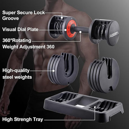 25/55 lbs Pair Adjustable Dumbbells Set