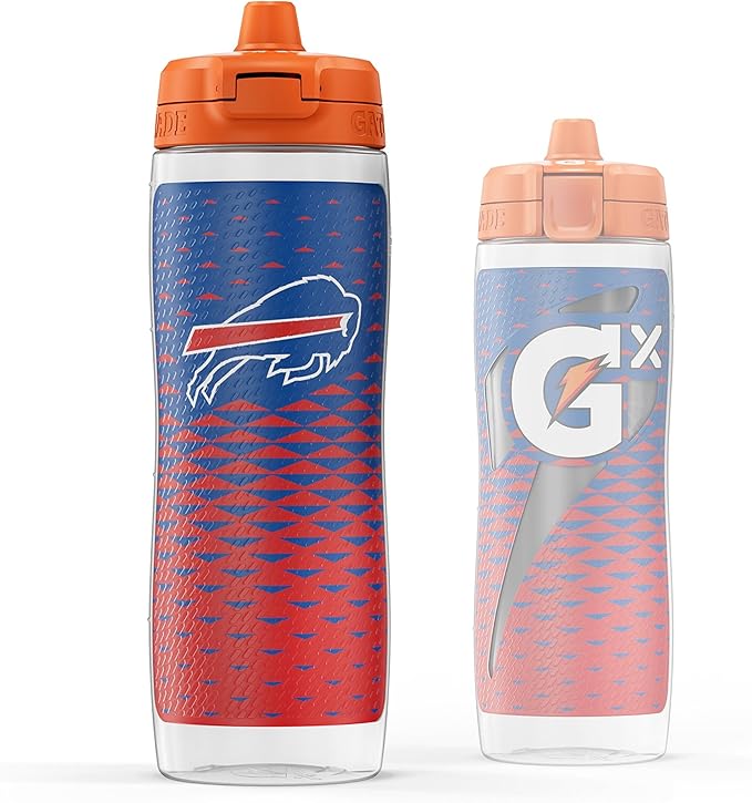 Gatorade Gx NFL Non-Slip Squeeze Bottles, 30 fl oz, Gx Hydration System