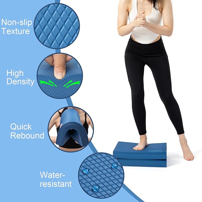 StrongTek Professional Foam Exercise Balance Pad - 15.8" x 13" x 2", High-Density TPE Foam Knee Pad, Non-Slip & Water-Resistant, for Balance Training, Physical Therapy, Yoga, and More