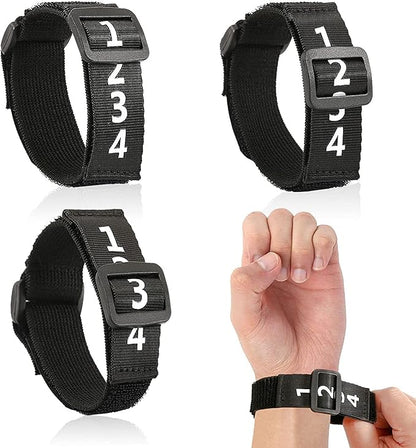 Football Referee Gear 3Pcs Football Down Indicator Football Yard Markers Official Football Numbered Wrist Football Referee Nylon Chain Clip Umpire Indicator Hook and Loop Referee Wristband Accessories