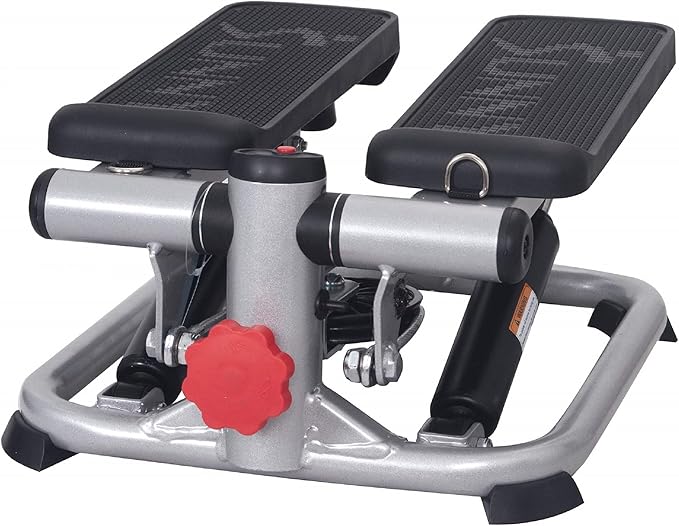 Sunny Health & Fitness Advanced Mini Steppers for Exercise at Home, Total Body Workout Stair Step Machine with Resistance Bands, Optional Smart Stepper with SunnyFit App Connection