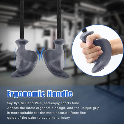 Tricep Rope with Ergonomic Handles, 36 Inch Tricep Pull Down Rope for Cable Machine, Pulley System, Triceps Rope Cable Attachment for Gym, Home