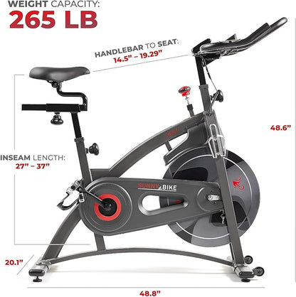 Sunny Health & Fitness Endurance Premium Magnetic Resistance Interactive Indoor Cycling Exercise Bike, Comfortable & Adjustable Seat, Optional Exclusive SunnyFit App Enhanced Bluetooth Connectivity