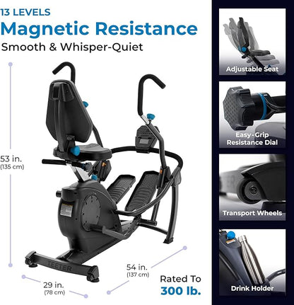 FreeStep LT3 Recumbent Cross Trainer Stepper-Zero-Impact Exercise w/Patented Physical Therapy Stride Technology, Whisper-Quiet, Free App w/Trainer-Led Workouts