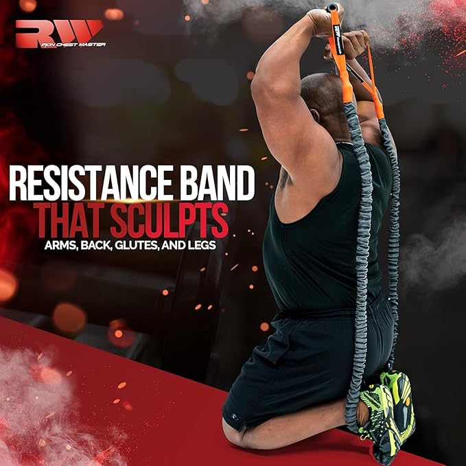 Ron Williams Resistance Bands with Handles & Protective Sleeves | Portable Full Body Workout Bands for Men & Women | Includes Exercise Training