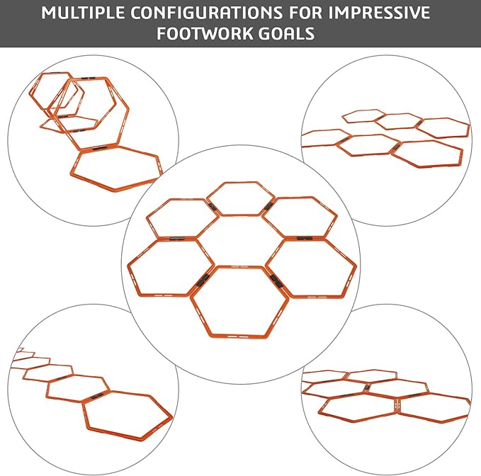 Yes4All Hex Agility Rings/Speed Rings with Carrying Bag